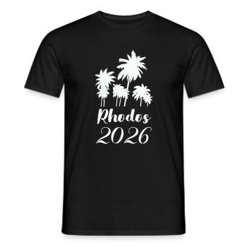 Rhodos Palmen 2026 - Männer T-Shirt - Schwarz - Vorne - AI Model Male 178 light (178cm)
