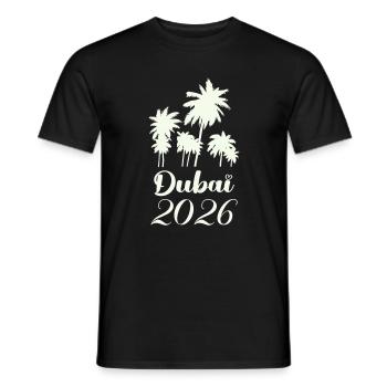 Dubai Palmen 2026 Script - Männer T-Shirt - Schwarz - Vorne - AI Model Male 178 light (178cm)
