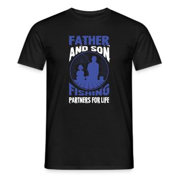 Father & Son Fishing Gift - Men's T-Shirt - black - Front - AI Model Male 178 light (178cm)
