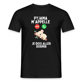 Pyjamas ruft mich, ich muss schlafen gehen - Männer T-Shirt - Schwarz - Vorne - AI Model Male 178 light (178cm)