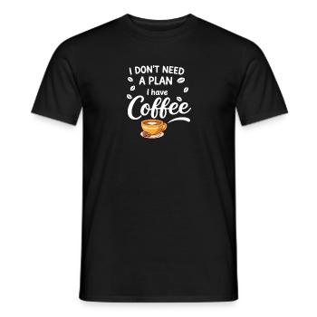 Kein Plan, Kaffee reicht - Männer T-Shirt - Schwarz - Vorne - AI Model Male 178 light (178cm)