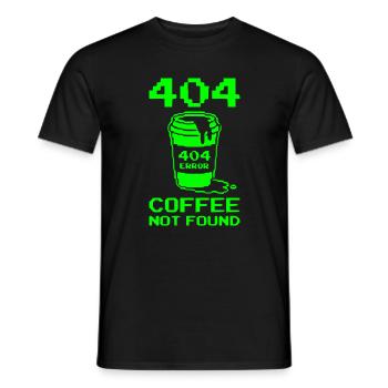 404 Not Found, Software Developer Shirt, Pullover Hoodie - Men's T-Shirt - black - Front - AI Model Male 178 light (178cm)