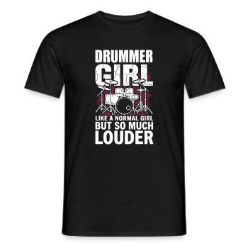 Batteur Fille Batteur Drum Rock Groupe - T-shirt homme - noir - Devant - AI Model Male 178 light (178cm)