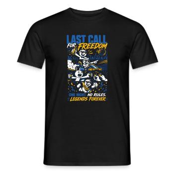 Last Call For Freedom Bachelor Party - Men's T-Shirt - black - Front - AI Model Male 178 light (178cm)