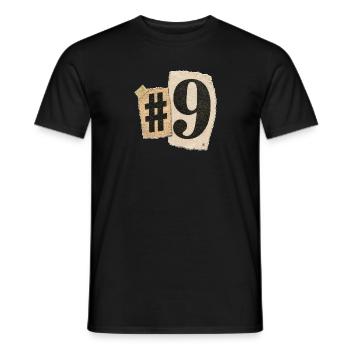 Zahl Neun Collage Typografie - Männer T-Shirt - Schwarz - Vorne - AI Model Male 178 light (178cm)