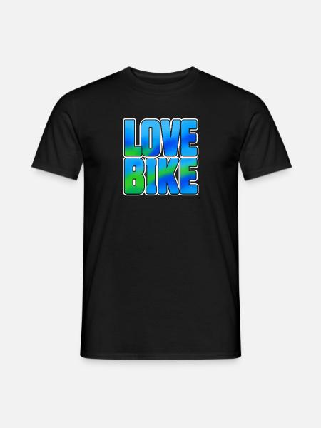 Love Bike Typographic Design - Männer T-Shirt - Schwarz