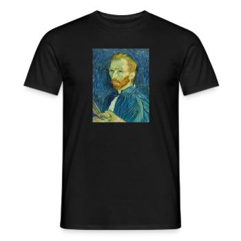 Vincent van Gogh - Selbstbildnis. 1889. - Männer T-Shirt - Schwarz - Vorne - AI Model Male 178 light (178cm)