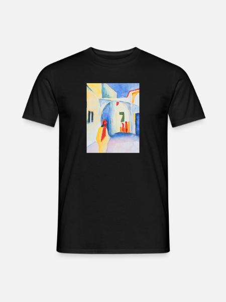 August Macke - Uitzicht op een steegje. 1914 - Heren T-shirt - zwart