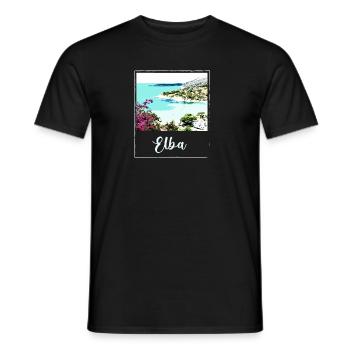elba , insel,blau,, aquarell, italien - Männer T-Shirt - Schwarz - Vorne - AI Model Male 178 light (178cm)