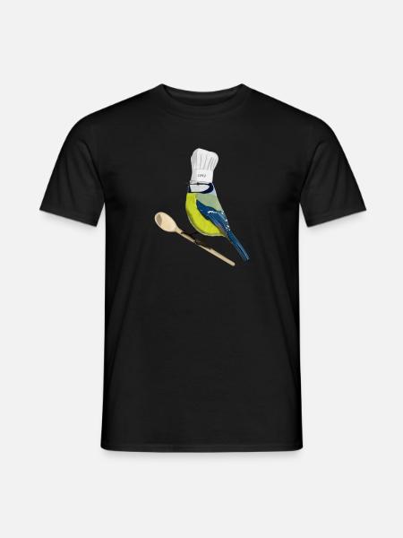 Blaumeise Koch Chefkoch Küche Vogel Vogelfreund - Männer T-Shirt - Schwarz