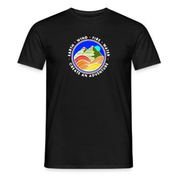 Natur Berge Wasser Sonne Illustration - Männer T-Shirt - Schwarz - Vorne - AI Model Male 178 light (178cm)