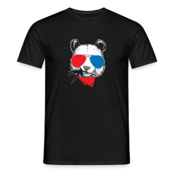 cool panda cadeau ours nature animal mignon - T-shirt homme - noir - Devant - AI Model Male 178 light (178cm)