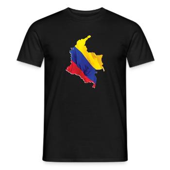 Drapeau de la Colombie réel - Carte du drapeau - T-shirt homme - noir - Devant - AI Model Male 178 light (178cm)