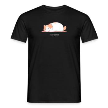 Cat under control Kawaii feline - Men's T-Shirt - black - Front - AI Model Male 178 light (178cm)