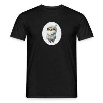 Eule - Männer T-Shirt - Schwarz - Vorne - AI Model Male 178 light (178cm)