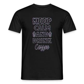 Coffee Bean Energy Fatigue Drinking - Men's T-Shirt - black - Front - AI Model Male 178 light (178cm)