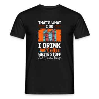Writers Literature Authors - Men's T-Shirt - black - Front - AI Model Male 178 light (178cm)