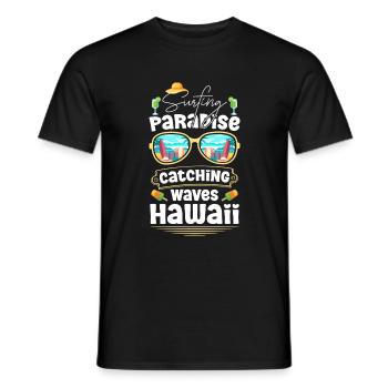 Beach Waves Summer Holiday Diving - Men's T-Shirt - black - Front - AI Model Male 178 light (178cm)