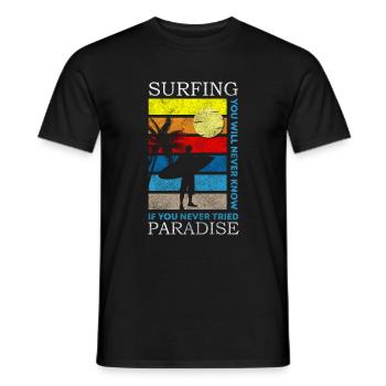 Surfer Surfergirl planche à voile - T-shirt homme - noir - Devant - AI Model Male 178 light (178cm)