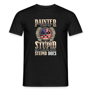 Peinture Colorée Chantier - T-shirt homme - noir - Devant - AI Model Male 178 light (178cm)