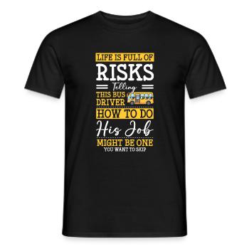 Busfahrer Beruf Arbeit - Männer T-Shirt - Schwarz - Vorne - AI Model Male 178 light (178cm)