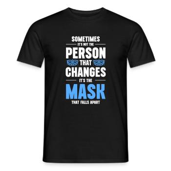 Maske Kostüm Parade Maskiert - Männer T-Shirt - Schwarz - Vorne - AI Model Male 178 light (178cm)