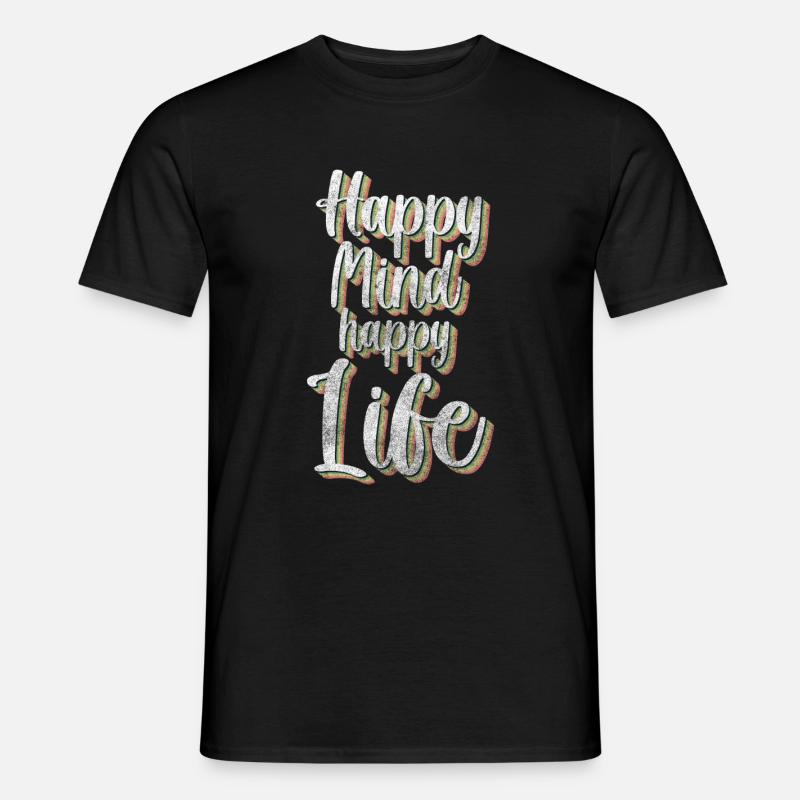 Kleeblatt Optimismus Freude - Männer T-Shirt - Schwarz