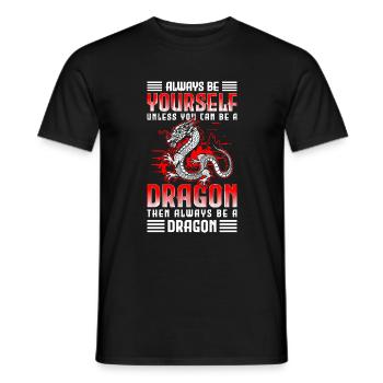 Drachen Mythologie Märchen Tattoo - Männer T-Shirt - Schwarz - Vorne - AI Model Male 178 light (178cm)