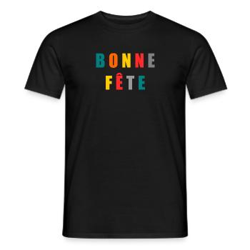 FÊTE DES MÈRES. BONNE FÊTE - T-shirt homme - noir - Devant - AI Model Male 178 light (178cm)