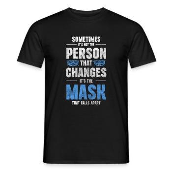 Maskenball Kostüm Unbekannt Schutz - Männer T-Shirt - Schwarz - Vorne - AI Model Male 178 light (178cm)