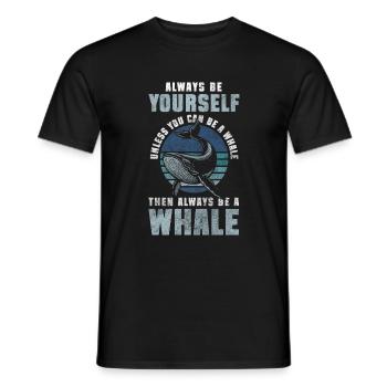 baleines baleines baleines bleues mammifères poissons - T-shirt homme - noir - Devant - AI Model Male 178 light (178cm)