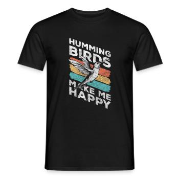 Hummingbird Animal Colorful Magical - Men's T-Shirt - black - Front - AI Model Male 178 light (178cm)