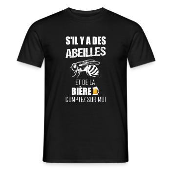 S'il y a des abeilles et de la bière t-shirt - T-shirt homme - noir - Devant - AI Model Male 178 light (178cm)