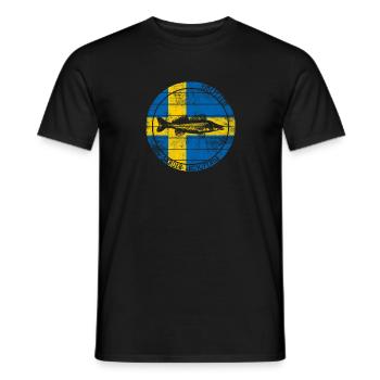 Zander Schweden Retro Vintage - Männer T-Shirt - Schwarz - Vorne - AI Model Male 178 light (178cm)