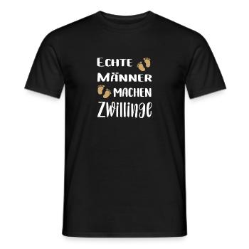 Zwillings Papa | Echte Männer machen Zwillinge - Männer T-Shirt - Schwarz - Vorne - AI Model Male 178 light (178cm)