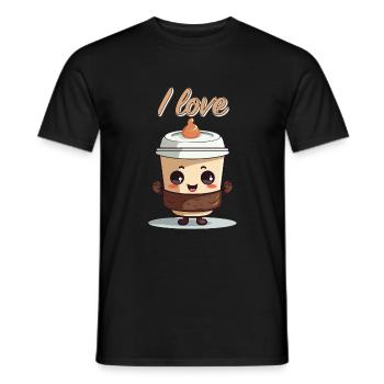 J’aime le café café le matin Grouch Office Addict - T-shirt homme - noir - Devant - AI Model Male 178 light (178cm)