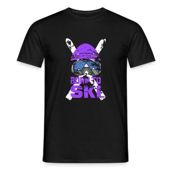 BORN TO SKI Winter Winter Sports Gift Idea - Men's T-Shirt - black - Front - AI Model Male 178 light (178cm)
