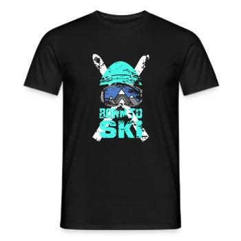 BORN TO SKI Winter Winter Sports Gift Idea - Men's T-Shirt - black - Front - AI Model Male 178 light (178cm)