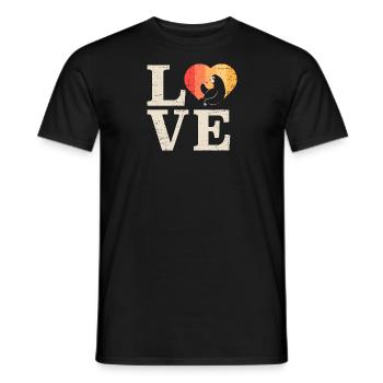 Love Faultier Retro Vintage 60er 70er Jahre Stil - Männer T-Shirt - Schwarz - Vorne - AI Model Male 178 light (178cm)