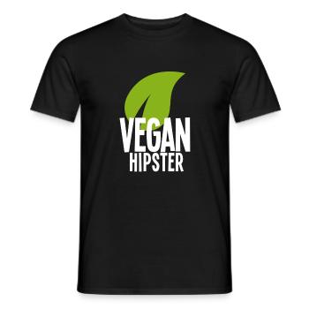 végétalien Hipster - T-shirt homme - noir - Devant - AI Model Male 178 light (178cm)