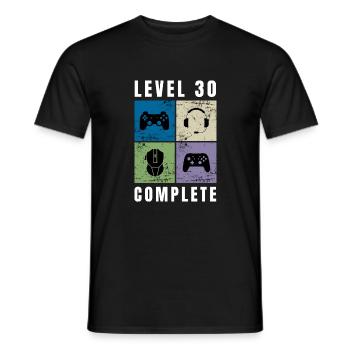 Niveau 30 Complete 30th Birthday Retro Gaming - T-shirt homme - noir - Devant - AI Model Male 178 light (178cm)