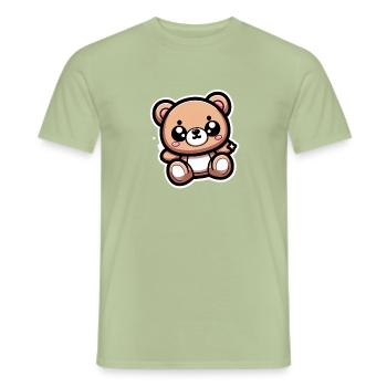 Cute Kawaii Teddy Bear 1 - Men's T-Shirt - sage - Front - AI Model Male 178 light (178cm)