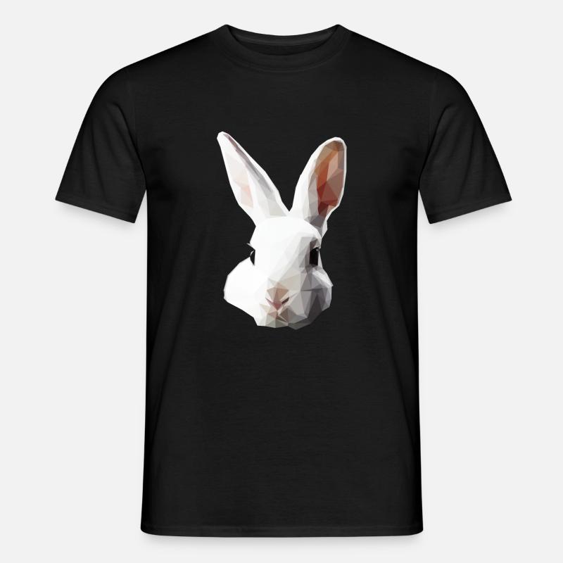 Polygon | White Rabbit - Männer T-Shirt - Schwarz