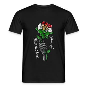 Drapeau du Kurdistan Bakur Bashur Rojava Rojhlt Newroz - T-shirt homme - noir - Devant - AI Model Male 178 light (178cm)