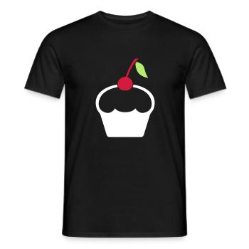 Petit gâteau à la cerise - T-shirt homme - noir - Devant - AI Model Male 178 light (178cm)
