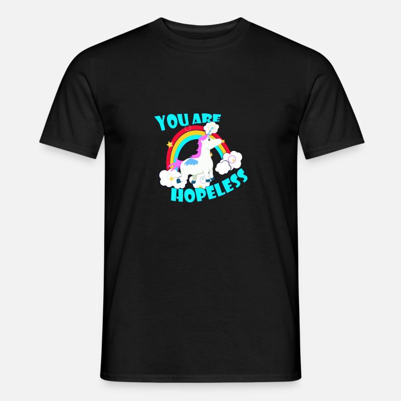 Hoffnungsloses Einhorn - Männer T-Shirt - Schwarz