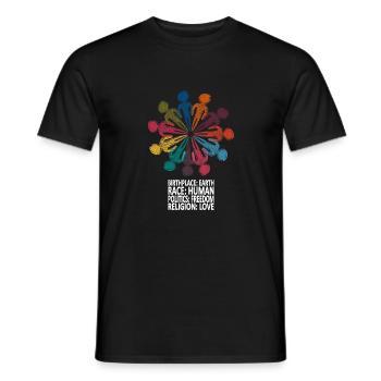 Gegen Rassismus (englisches Shirt) - Männer T-Shirt - Schwarz - Vorne - AI Model Male 178 light (178cm)