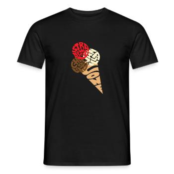 Crème glacée, crème glacée, glace - T-shirt homme - noir - Devant - AI Model Male 178 light (178cm)