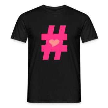 ❤I Love Hashtag-Hashtag Symbol Vector Design❤ - Men's T-Shirt - black - Front - AI Model Male 178 light (178cm)
