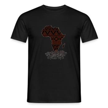 Afrikanische Wurzeln, Afrika Karte, Black Pride - Männer T-Shirt - Schwarz - Vorne - AI Model Male 178 light (178cm)